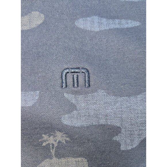 Travis‎ Mathew Mens Navy Blue Camo Print Polo Shirt Medium - Picture 6 of 7